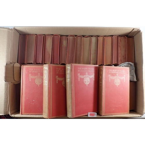 357 - A set of forty volumes by Anatole France in red cloth covers