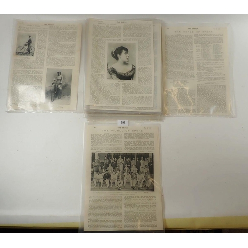 295 - A quantity of cuttings from The Sketch Magazine 1895/96 - many sport related