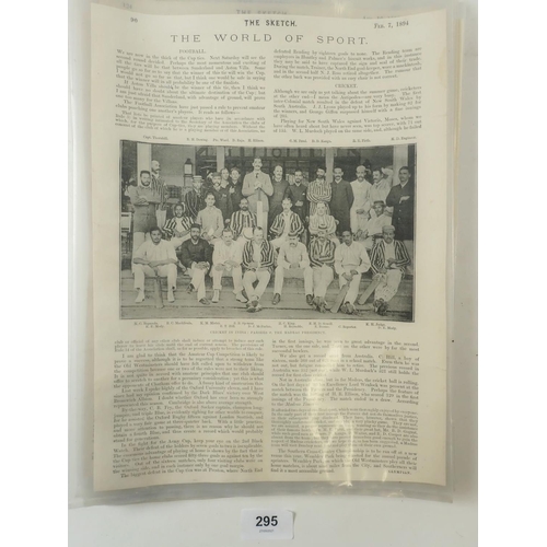 295 - A quantity of cuttings from The Sketch Magazine 1895/96 - many sport related