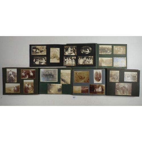 307 - Four early 20thC photograph albums mainly relating to a ladies hiking group and their journeys aroun... 