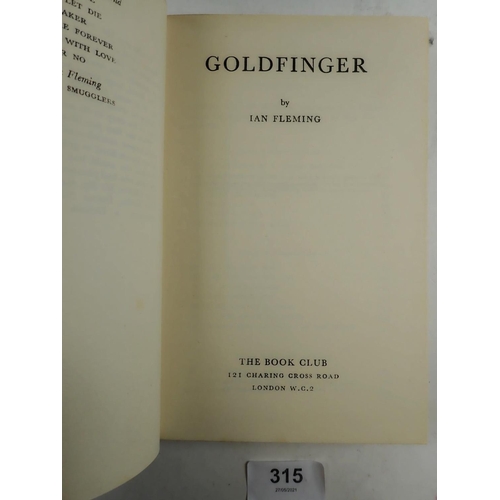 315 - Two James Bond Book Club First Editions -Goldfinger 1959 and Dr No 1958