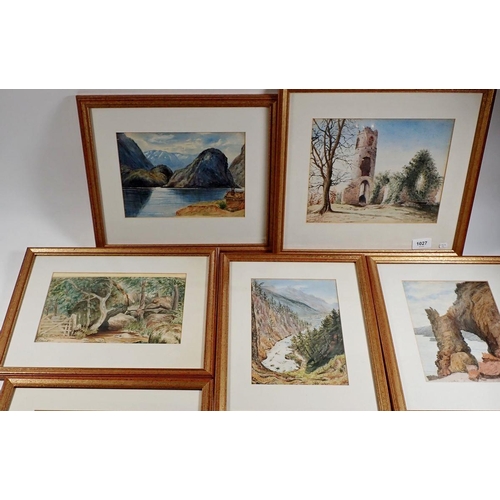 1027 - M G Hogarth - set of six watercolour landscapes, 20 x 26cm - distant relative of Hogarth