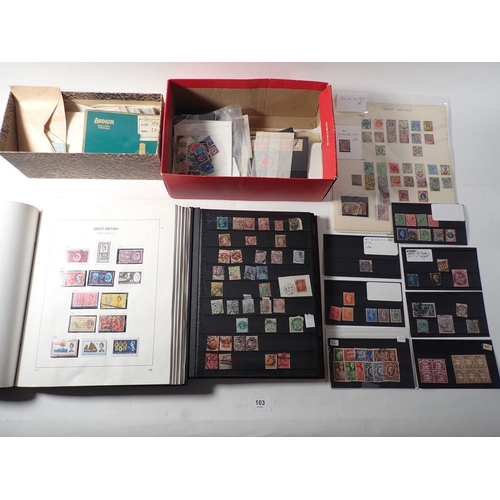 103 - GB: Box of QV-QEII mint & used defin, commem, official, postage due & regionals with stamp ephemera ... 