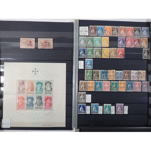 120 - Portuguese accumulation of defin/commem stamps on 8 stock-sheets, mainly of used Ceres issues, 1912 ... 