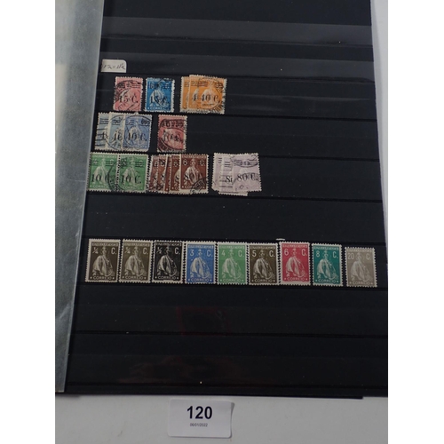 120 - Portuguese accumulation of defin/commem stamps on 8 stock-sheets, mainly of used Ceres issues, 1912 ... 