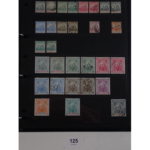 125 - Barbados: 22 page Hagner album collection, from 1858 QV - QEII. Defin, commem, postage due and fisca... 