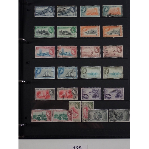 125 - Barbados: 22 page Hagner album collection, from 1858 QV - QEII. Defin, commem, postage due and fisca... 