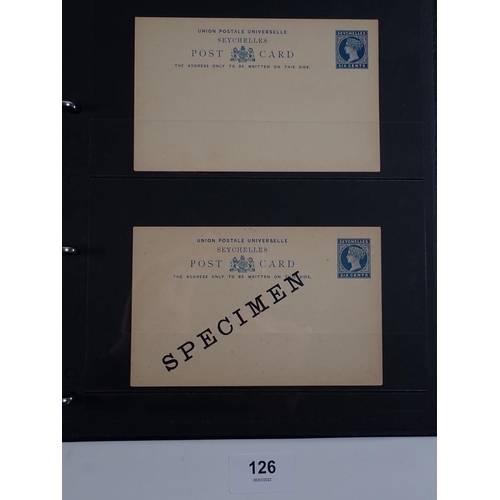 126 - Seychelles: 38 pages of mint/used QV to QEII defin, commem, postage due & fiscals in Hagner album. S... 