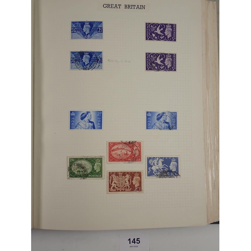 145 - GB & Br Empire/C'wealth: Simplex Album of QV-QEII mint & used issues but mainly from KGV & KGVI peri... 