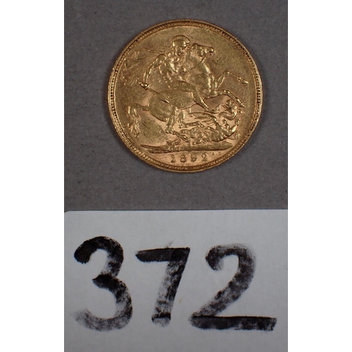 372 - Gold Victoria sovereign Jubilee Bust 1892 - Condition: VF/EF