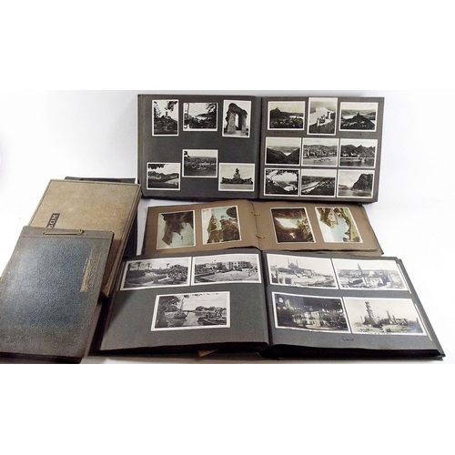 388 - Photographs with some postcards included in albums (6) - mixed periods, GB and overseas much identif... 