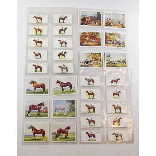 395 - Cigarette cards - Player Old Hunting prints (L): Types of horses (L): Derby & GN winners ( two sets ... 