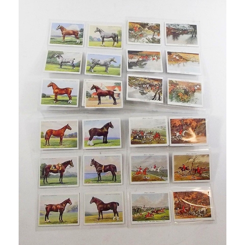 395 - Cigarette cards - Player Old Hunting prints (L): Types of horses (L): Derby & GN winners ( two sets ... 