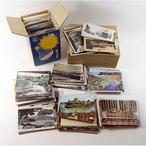 405 - Postcards: two boxes mostly topo including Glos, Chepstow etc, foreign etc mixed periods (100's)