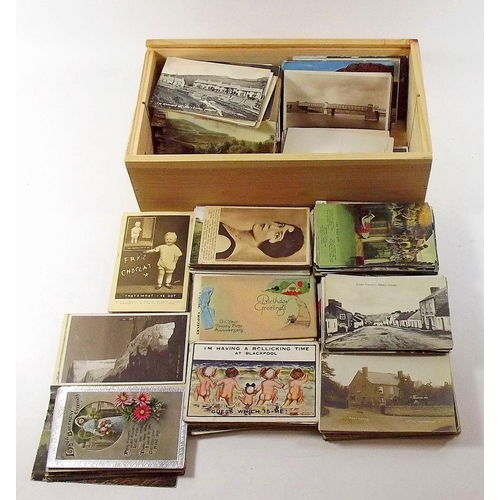 406 - Postcards: box containing wide mix of topographical, greetings, personalities etc. circa 1900 - 1930... 