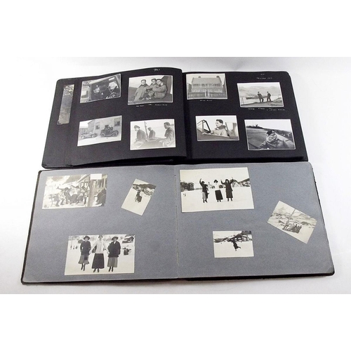 411 - Photograph albums (2) containing mix family/military life photos include 1942 Malta convoy with airc... 