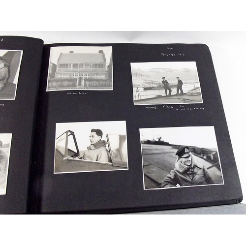 411 - Photograph albums (2) containing mix family/military life photos include 1942 Malta convoy with airc... 