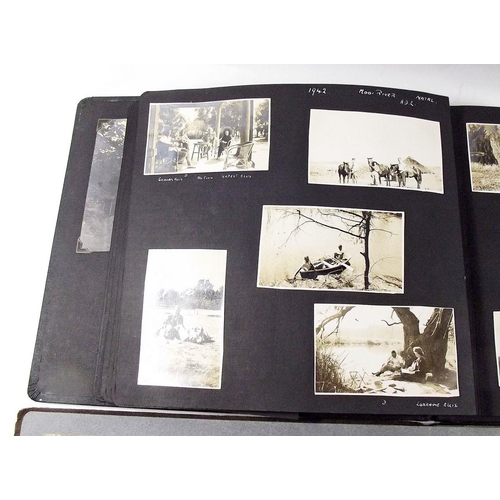 411 - Photograph albums (2) containing mix family/military life photos include 1942 Malta convoy with airc... 