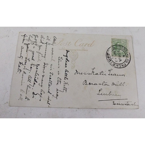 415 - Postcards: postmark interest, GK and Ardrishaig packet, Iona sp 17 (19)15 - d/ring postmark on Highl... 