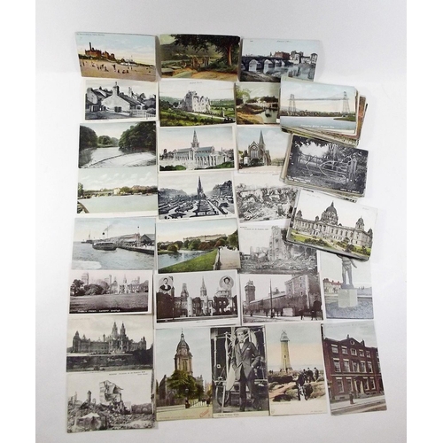 425 - Postcards: topo, mainly UK and including busy scenes at Broomielaw Glasgow, King St Cork, High St Be... 