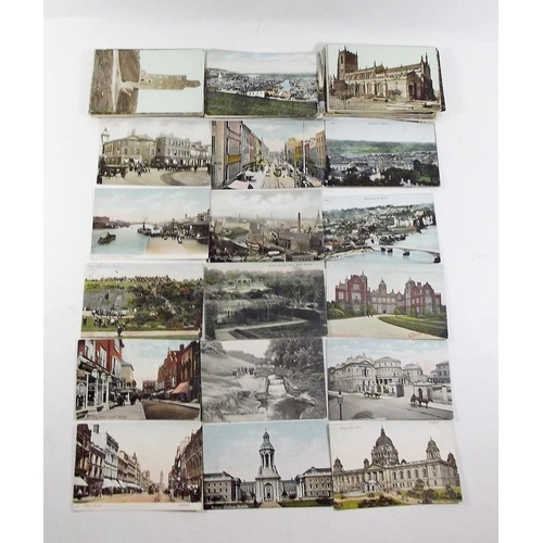 425 - Postcards: topo, mainly UK and including busy scenes at Broomielaw Glasgow, King St Cork, High St Be... 