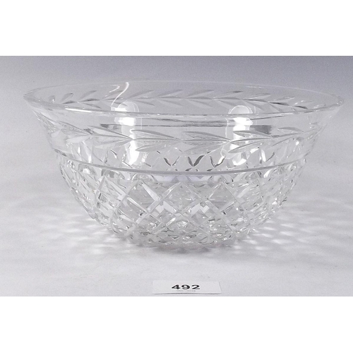 492 - A cut glass fruit bowl