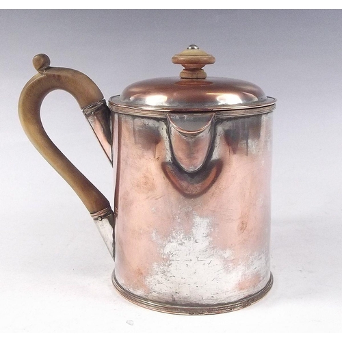 511 - A 19th century silver plated on copper Argyle, 13cm high