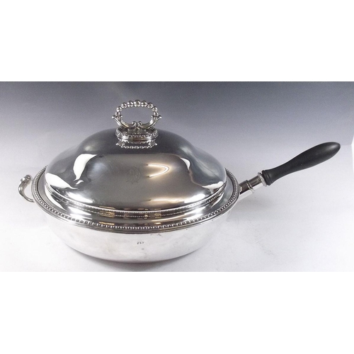 523 - A large silver plated chafing dish by Chas Taylor and Sons Bristol