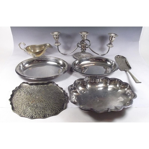 525 - Various silver plated items including entree dish