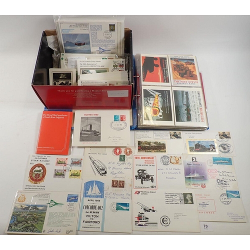 70 - GB & Regions: Box of over 200 transportation covers and cards incl Post Office historical sets, Conc... 