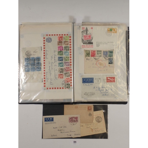 84 - GB, Br Empire/C'wealth & ROW cover/postcard accumulation in black folder, QV to early QEII period. S... 