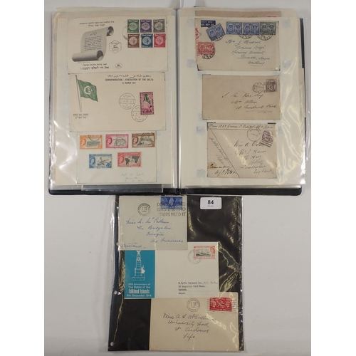 84 - GB, Br Empire/C'wealth & ROW cover/postcard accumulation in black folder, QV to early QEII period. S... 