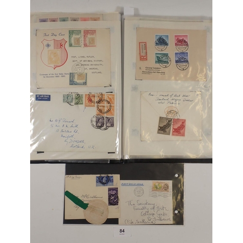 84 - GB, Br Empire/C'wealth & ROW cover/postcard accumulation in black folder, QV to early QEII period. S... 