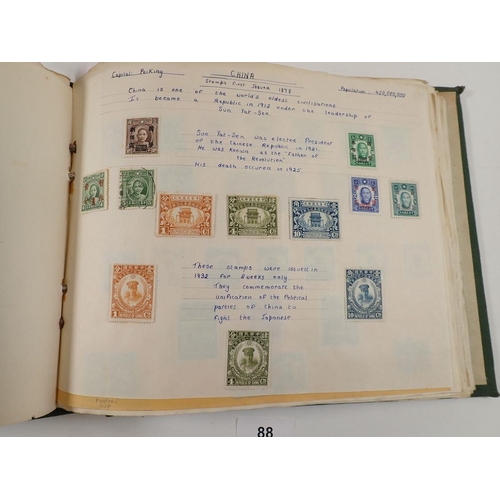 88 - Collection in 2 albums: one of 150+ pages of GB, Br Empire & ROW stamps and the other, QEII pre-deci... 