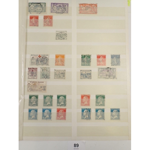 89 - Stock-book of used stamps of France from eaerly issues to 1950s. Incl Sinking Funds to 3f50c green, ... 