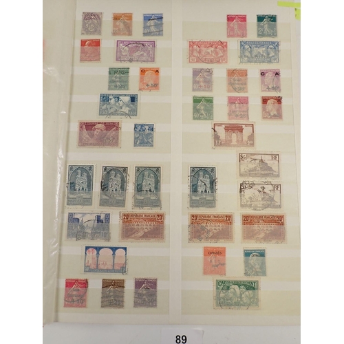 89 - Stock-book of used stamps of France from eaerly issues to 1950s. Incl Sinking Funds to 3f50c green, ... 