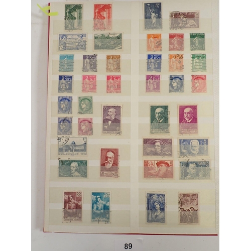 89 - Stock-book of used stamps of France from eaerly issues to 1950s. Incl Sinking Funds to 3f50c green, ... 