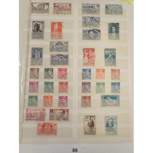 89 - Stock-book of used stamps of France from eaerly issues to 1950s. Incl Sinking Funds to 3f50c green, ... 