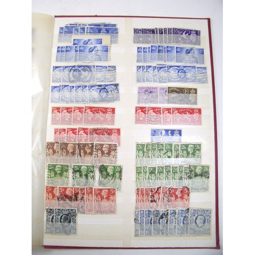 132 - GB: SG 16 page stock-book full of KEVII-KGVI used defin & commem stamps incl KGV Seahorses to 5/- an... 