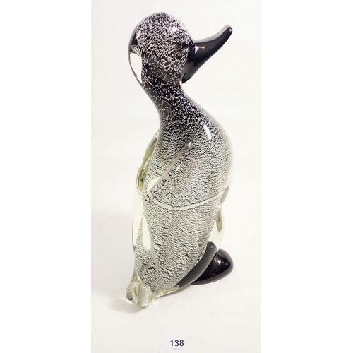 138 - A large Murano glass duck, 32cm tall