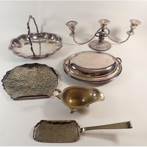 183 - Various silver-plated items including entree dish