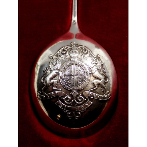 216 - A Georgian silver Coronation spoon in fitted case