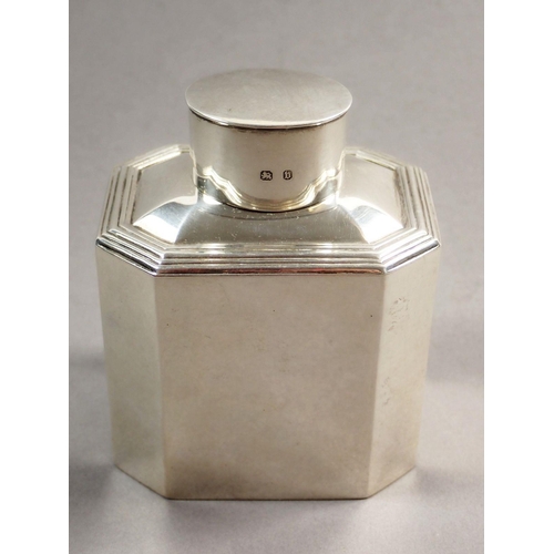 222 - A silver tea caddy, Birmingham 1895, by Stokes and Ireland Ltd, 143g