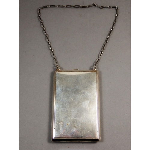 229 - A sterling silver necessaire/compact containing card holder, powder and mirror compartment and two s... 