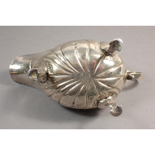 246 - An 18th century Irish silver sauceboat on three hoof feet, Dublin 1770 by Matthew West, 125g