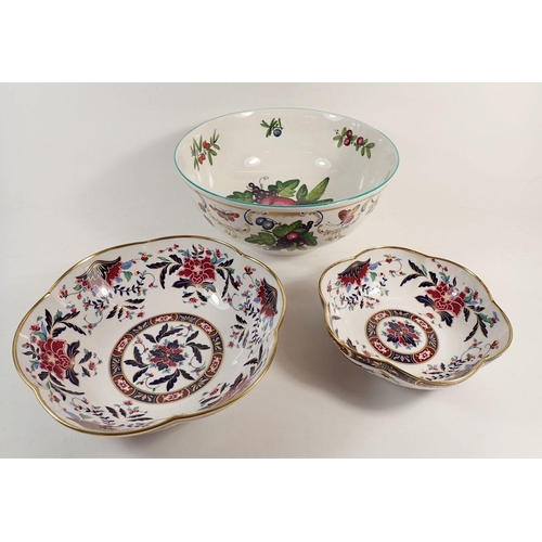 32 - A Royal Worcester large bowl 'Duke of Gloucester Service', 25cm diameter and two 'Prince Regent' bow... 