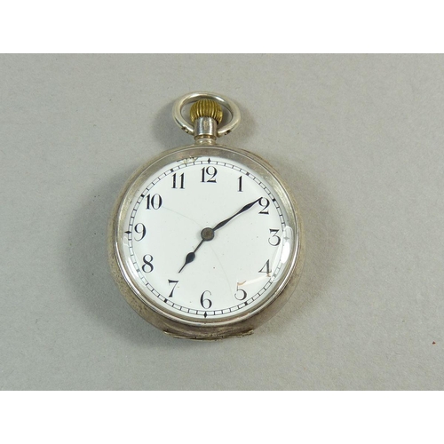 394 - A silver Omega fob watch, stamped 935, 3.3cm diameter