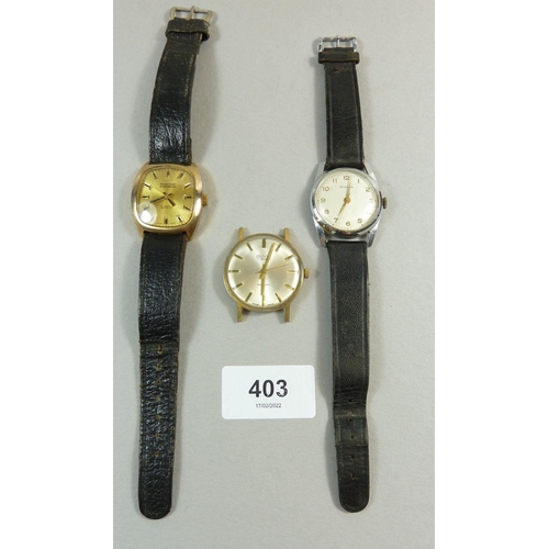 403 - A Mortine vintage gentleman's wrist watch and two other mechanical watches