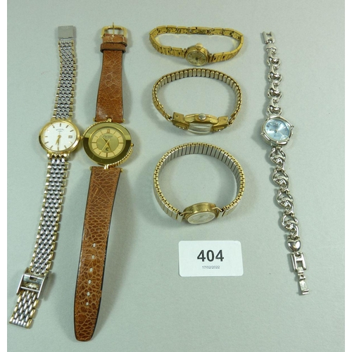 404 - A 9ct gold Rotary ladies watch and various other watches