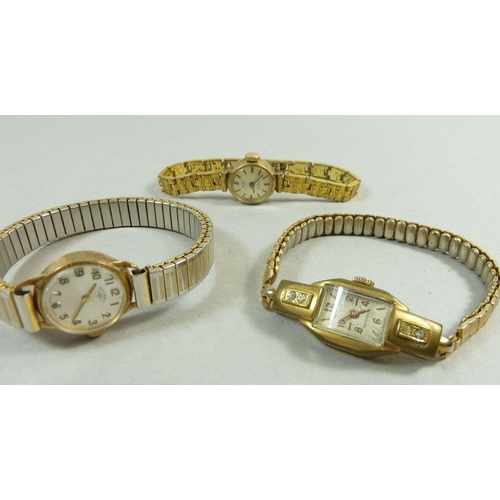 404 - A 9ct gold Rotary ladies watch and various other watches